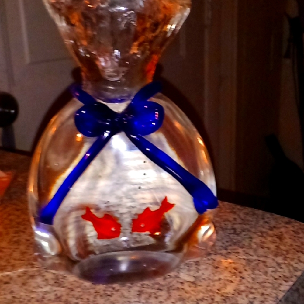Glass fish decoration centerpiece or for display show peicw